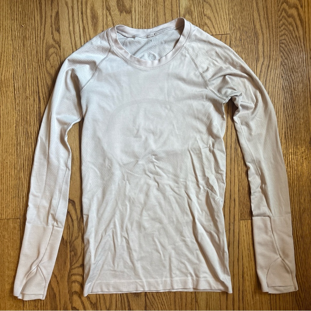 Lululemon Swiftly Tech 2.0 Long Sleeve Womens 4 light Pink Gym Running
